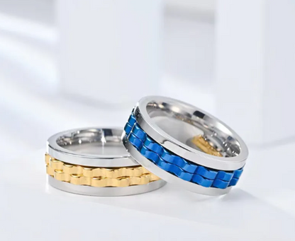 Stainless Steel Spinner Fidget Ring for Men